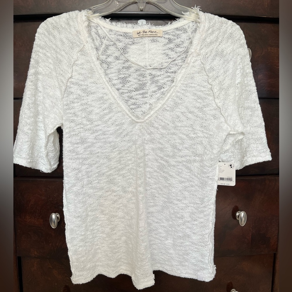 NWT Free people white top, size large